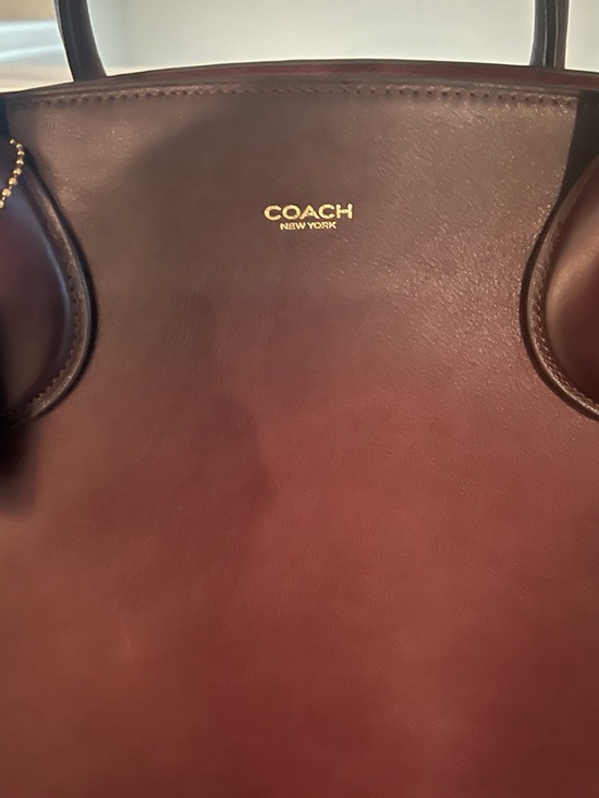 COACH Deep Burgundy Leather Dome Satchel - Picture 2 of 4